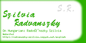 szilvia radvanszky business card